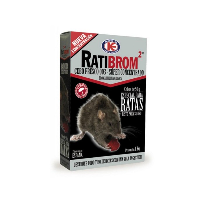 RATIBROM 2 SUPER CONCENTRATED RODENTICIDE BAIT - 150 GR (BOX 1 KG)
