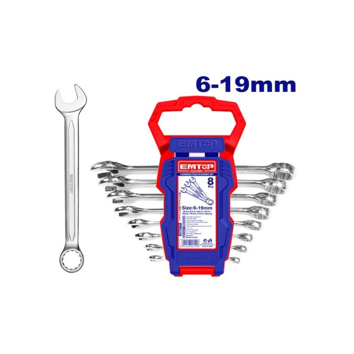 SET OF WORKSHOP WRENCHES 6-19 MM (8 PCS)